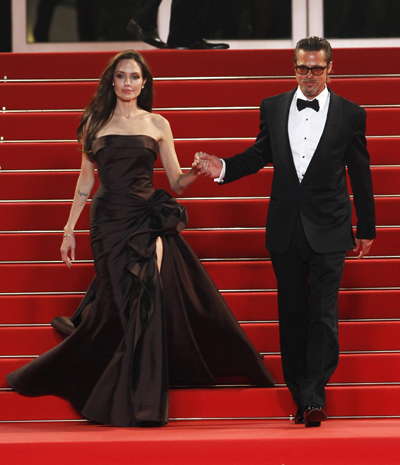 Pitt and Jolie at screening of film 'The Tree of Life' at 64th Cannes Film Festival