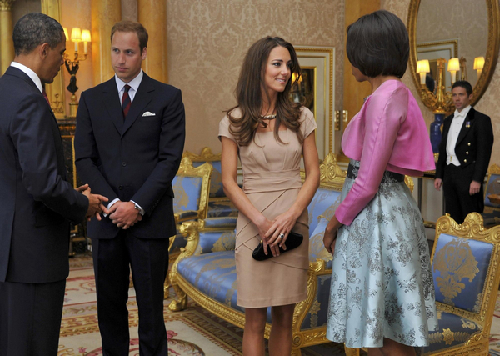 US President Barack Obama and first lady Michella Obama in Britain and Ireland